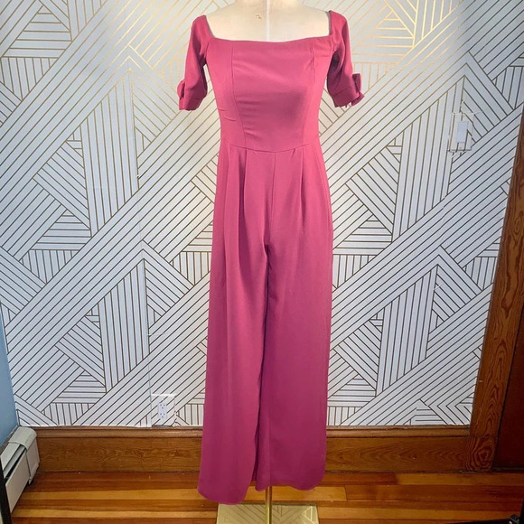 Gal Meets Glam Meredith Off-the-Shoulder Jumpsuit - Picture 2 of 12